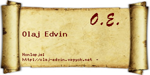 Olaj Edvin névjegykártya